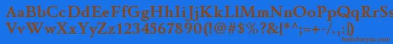 Więcej informacji o czcionce WinthorpergBold Czcionka WinthorpergBold – brązowe czcionki na niebieskim tle