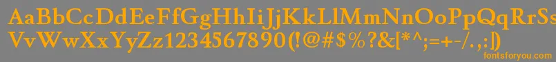 フォントWinthorpergBold – オレンジの文字は灰色の背景にあります。