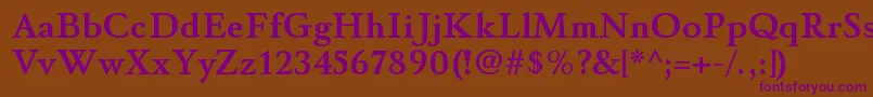 Więcej informacji o czcionce WinthorpergBold Czcionka WinthorpergBold – fioletowe czcionki na brązowym tle