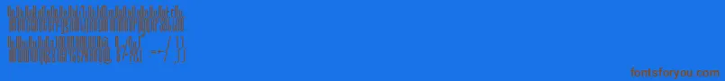 Dos04Bold-Schriftart – Braune Schriften auf blauem Hintergrund