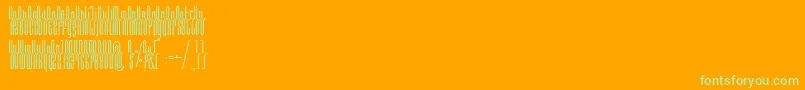 Czcionka Dos04Bold – zielone czcionki na pomarańczowym tle