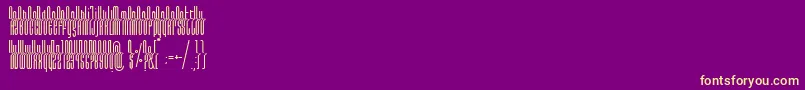 Fonte Dos04Bold – fontes amarelas em um fundo roxo