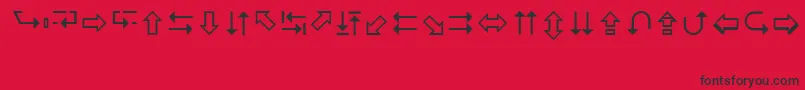 Czcionka LucidaArrows – czarne czcionki na czerwonym tle