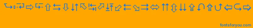 LucidaArrows Font – Blue Fonts on Orange Background