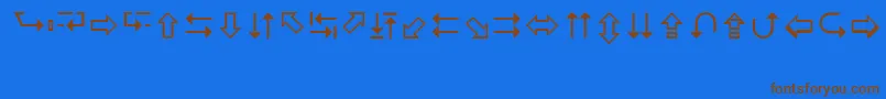 LucidaArrows-Schriftart – Braune Schriften auf blauem Hintergrund