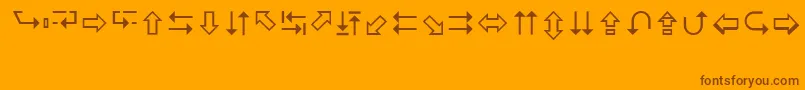 LucidaArrows Font – Brown Fonts on Orange Background