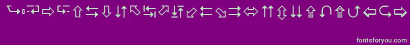 Czcionka LucidaArrows – zielone czcionki na fioletowym tle