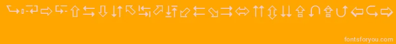 LucidaArrows Font – Pink Fonts on Orange Background