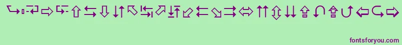 Шрифт LucidaArrows – фиолетовые шрифты на зелёном фоне