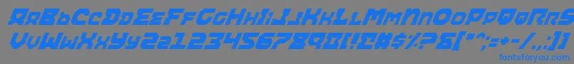 フォントAirai – 灰色の背景に青い文字