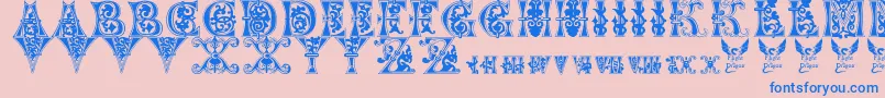 FloralMajuscules11thC Font – Blue Fonts on Pink Background