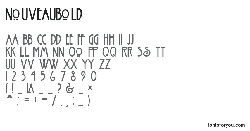Czcionka NouveauBold – alfabet, cyfry, specjalne znaki