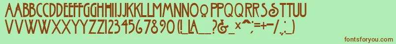 NouveauBold Font – Brown Fonts on Green Background
