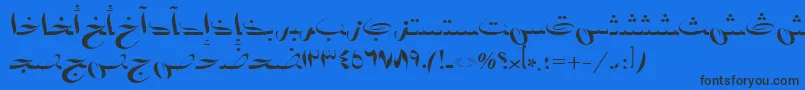 AymBadr1SUNormal. Font – Black Fonts on Blue Background