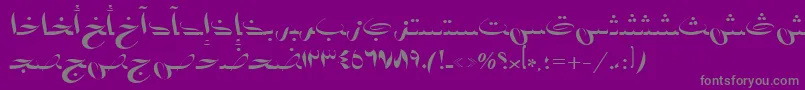 フォントAymBadr1SUNormal. – 紫の背景に灰色の文字