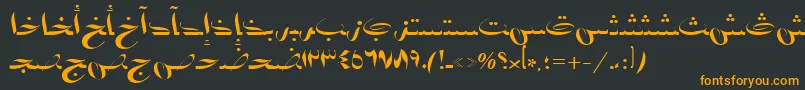 フォントAymBadr1SUNormal. – 黒い背景にオレンジの文字