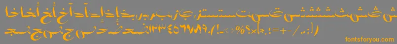 フォントAymBadr1SUNormal. – オレンジの文字は灰色の背景にあります。