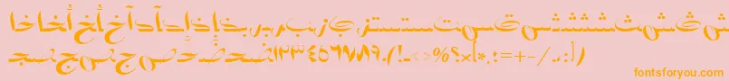 AymBadr1SUNormal. Font – Orange Fonts on Pink Background