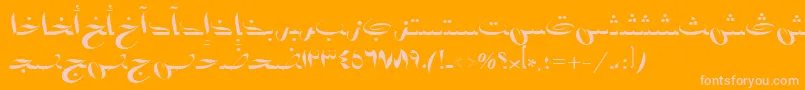 AymBadr1SUNormal. Font – Pink Fonts on Orange Background