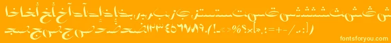 AymBadr1SUNormal. Font – Yellow Fonts on Orange Background