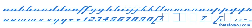 フォントTop Speed – 白い背景に青い文字