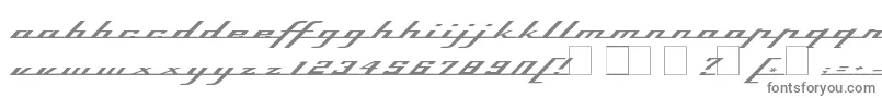 フォントTop Speed – 白い背景に灰色の文字