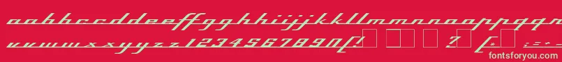 フォントTop Speed – 赤い背景に緑の文字