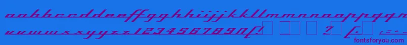 Top Speed Font – Purple Fonts on Blue Background