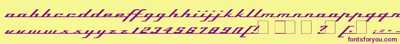 Top Speed Font – Purple Fonts on Yellow Background