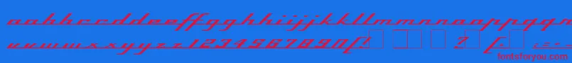 Top Speed Font – Red Fonts on Blue Background