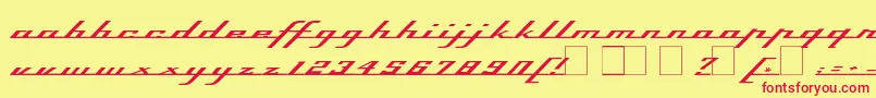 Top Speed Font – Red Fonts on Yellow Background