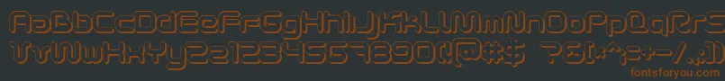 Scifi2ku-fontti – ruskeat fontit mustalla taustalla