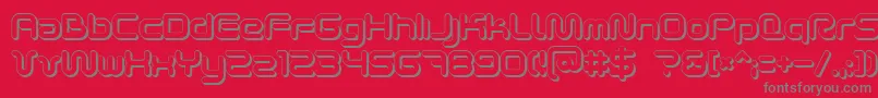 Fonte Scifi2ku – fontes cinzas em um fundo vermelho