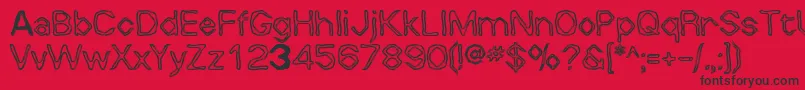 Whallywhilly Font – Black Fonts on Red Background