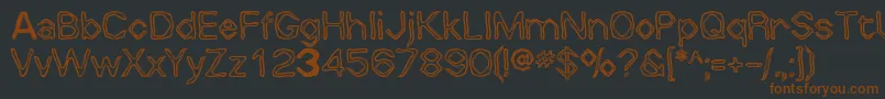 Whallywhilly-fontti – ruskeat fontit mustalla taustalla