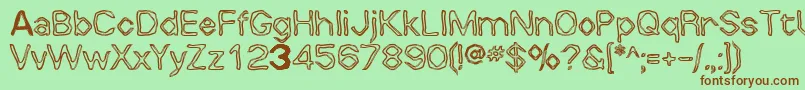 Whallywhilly Font – Brown Fonts on Green Background
