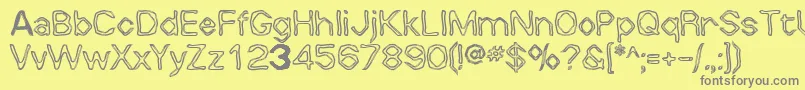 Whallywhilly Font – Gray Fonts on Yellow Background