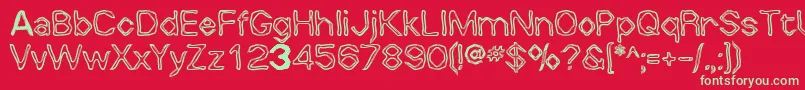 Whallywhilly Font – Green Fonts on Red Background