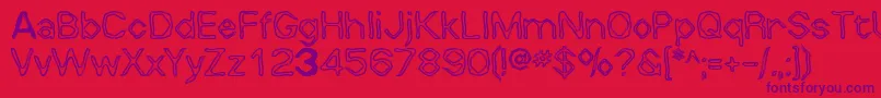 Whallywhilly Font – Purple Fonts on Red Background