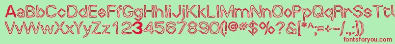 Шрифт Whallywhilly – красные шрифты на зелёном фоне