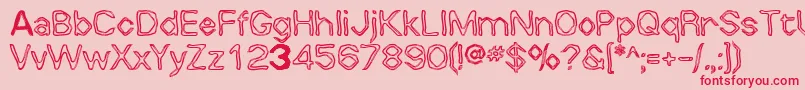 Whallywhilly Font – Red Fonts on Pink Background