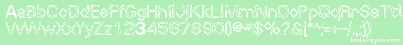 Whallywhilly Font – White Fonts on Green Background