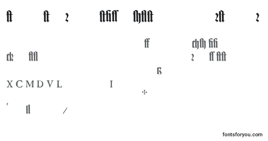Schriftart TexturgotischLtExpertDfr – Alphabet, Zahlen, spezielle Symbole