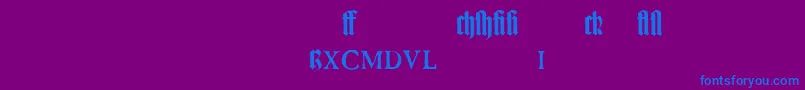 TexturgotischLtExpertDfr Font – Blue Fonts on Purple Background