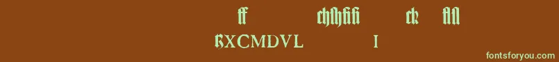 fuente TexturgotischLtExpertDfr – Fuentes Verdes Sobre Fondo Marrón