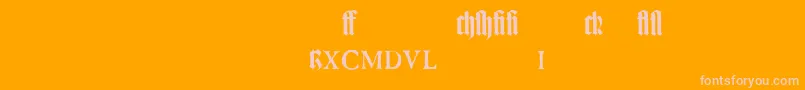 TexturgotischLtExpertDfr Font – Pink Fonts on Orange Background