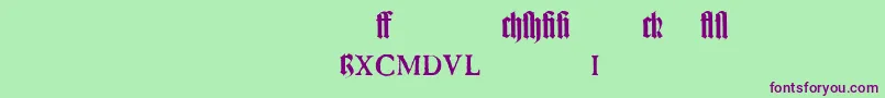 TexturgotischLtExpertDfr-Schriftart – Violette Schriften auf grünem Hintergrund
