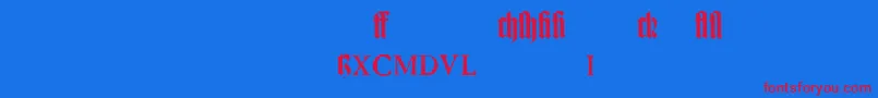 fuente TexturgotischLtExpertDfr – Fuentes Rojas Sobre Fondo Azul