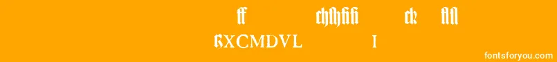 TexturgotischLtExpertDfr Font – White Fonts on Orange Background