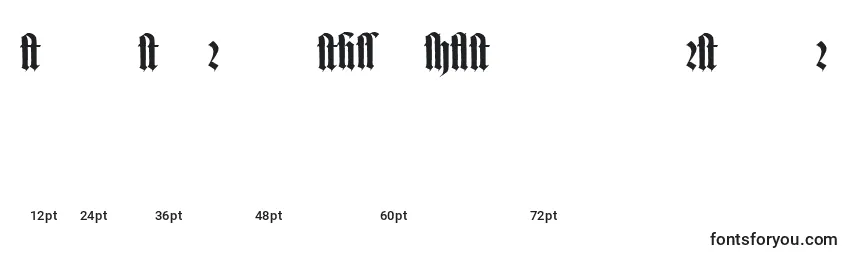 Größen der Schriftart TexturgotischLtExpertDfr